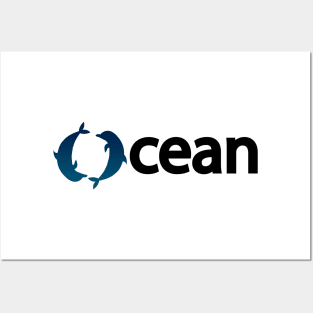 Ocean being in ocean typography design Posters and Art